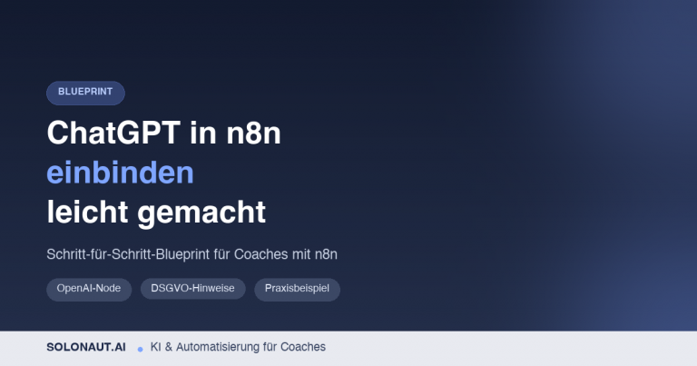 ChatGPT in n8n einbinden – OpenAI-Node im Workflow