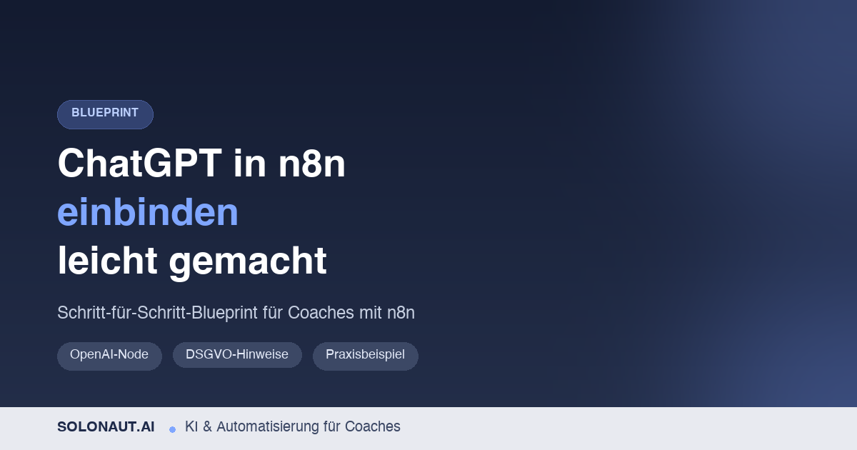 ChatGPT in n8n einbinden: So nutzt du KI in deinen Automatisierungen