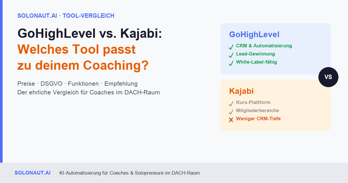 GoHighLevel vs. Kajabi für Coaches: Welches Tool passt zu dir?