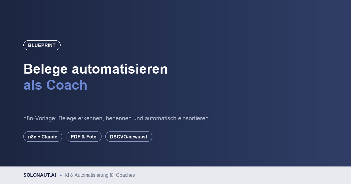 Belege automatisieren als Coach: Dokumentenablage mit n8n und KI