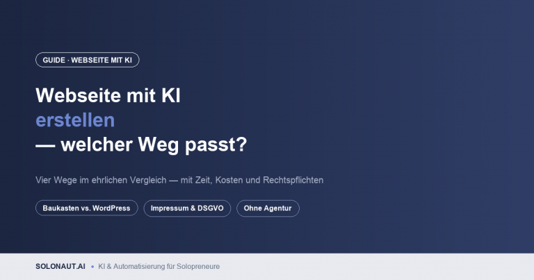 Webseite mit KI erstellen: Welcher von vier Wegen passt zu dir?