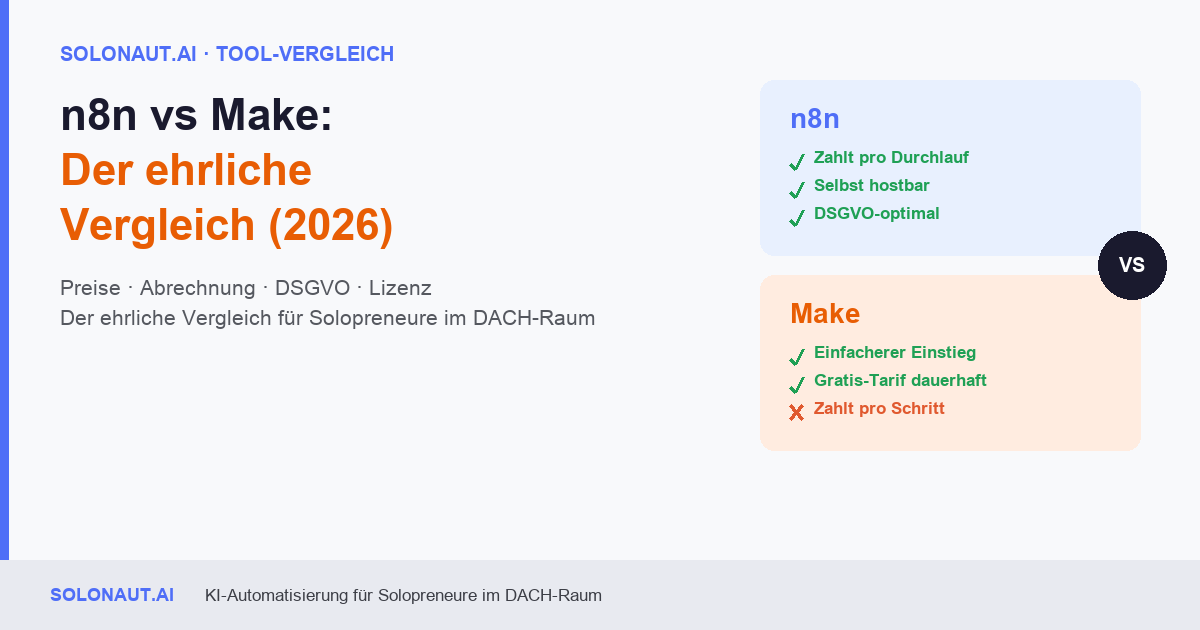 n8n vs Make – Vergleich der Abrechnungsmodelle und Preise 2026