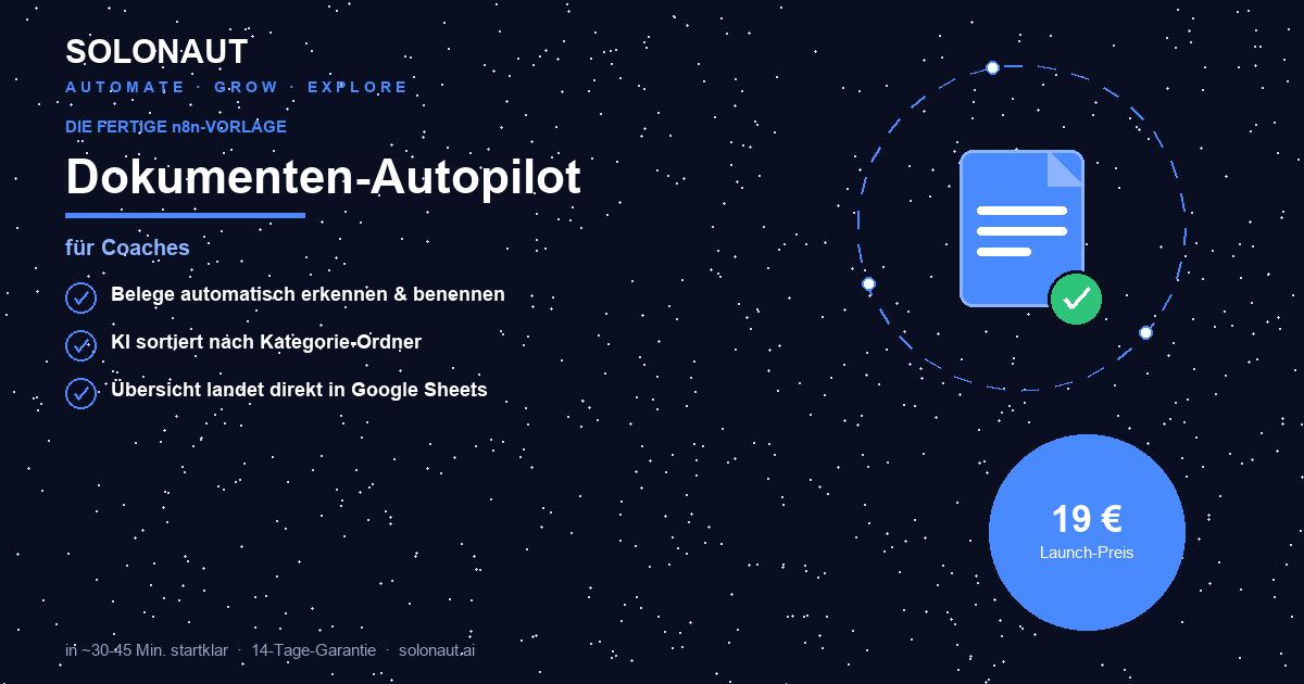 Dokumenten-Autopilot für Coaches – n8n-Vorlage