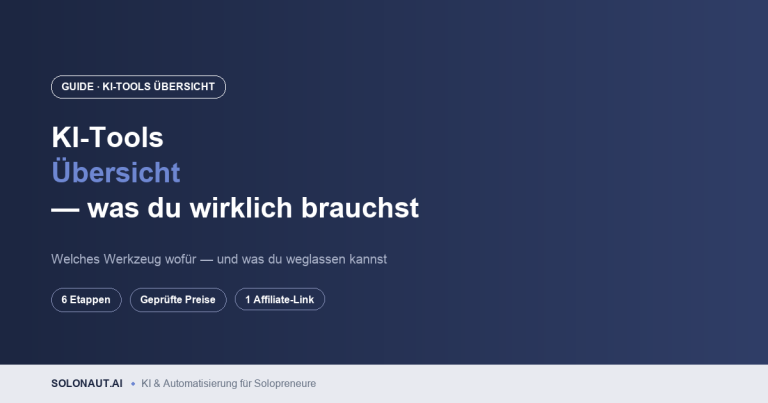 KI-Tools Übersicht für Solopreneure – sechs Etappen vom Fahrplan