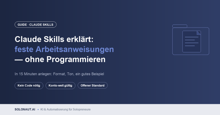 Claude Skills erklärt – Illustration eines Ordners mit einer Skill-Anweisungsdatei