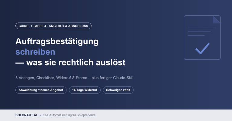 Auftragsbestätigung schreiben: Vorlagen, Inhalt und was sie rechtlich auslöst