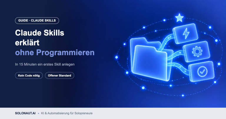 Claude Skills: leuchtender Ordner mit Modul-Karten