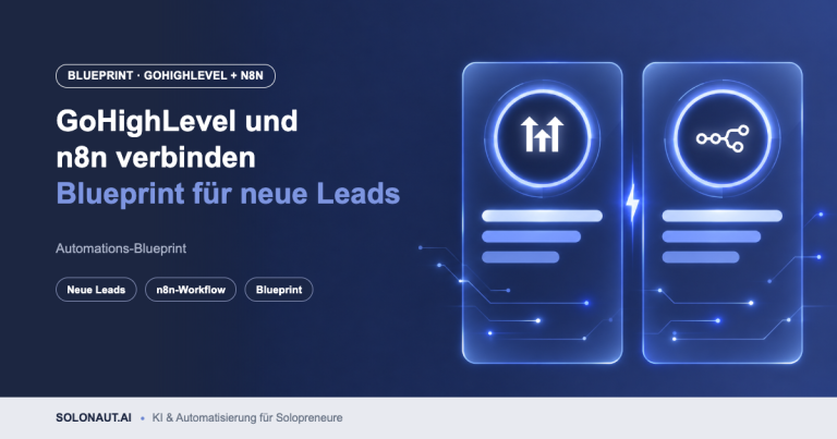 GoHighLevel und n8n verbinden: zwei leuchtende Glas-Karten mit GoHighLevel- und n8n-Logo