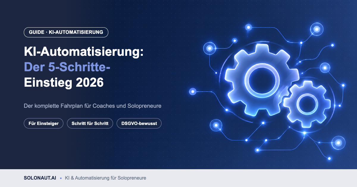 KI-Automatisierung: leuchtende Zahnräder mit verbundenen Datenpunkten